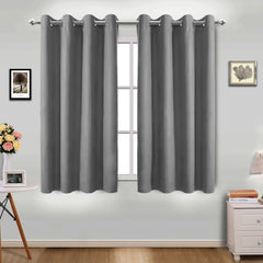 34 in. W x 108 in. L Blackout Curtains with Grommet Top Room Darkening Noise Reducing, Gray 1 Panel