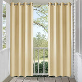 50 in W x 96 in L Outdoor Curtain UV Privacy Drape Thick Waterproof Fabric Heavy Duty Indoor Panel , Beige