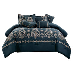 HGmart 7 Piece Comforter Sets Queen with Shams  Bed Skirt Square Cushion Breakfast Pillow