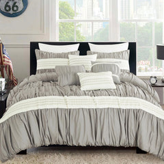 HGmart 7 Piece Bedding Comforter Set Queen Size Gray