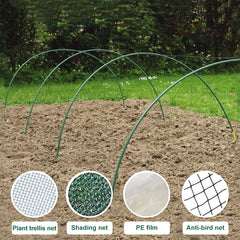 6 ft. Long with Dia 0.43 in. Steel Greenhouse Hoops, Rust Free Grow Tunnel, Support Hoops for Garden  6 Pack