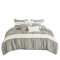 HGmart 7 Piece Bedding Comforter Set Queen Size Gray