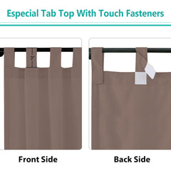50 x 120 inch Indoor Outdoor Thermal Insulated Solid Tab Top Single Curtains Drape for Patio, Taupe Grey