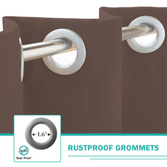 Taupe Grey Thermal Grommet Blackout Curtain - 50 in. W x 96 in. L