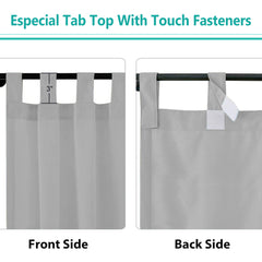 Grey Novelty Thermal Tab Top Blackout Curtain 50 in. W x 84 in. L