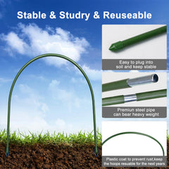 5 ft. Long with Dia 0.43 in. Steel Greenhouse Hoops, Rust Free Grow Tunnel, Support Hoops for Garden  6 Pack