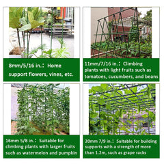 6 ft. Sturdy Steel Garden Stakes Plastic Coated Plant Stakes for Climbing Plants, 10 Packs