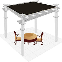 6 ft. x 12 ft. 90 percents Shade Fabric Sun Shade Cloth with Grommets for Pergola Cover Canopy Black with 12 Bungee Balls