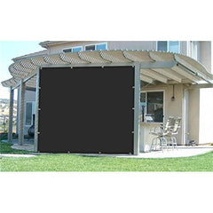 6 ft. x 12 ft. 90 percents Shade Fabric Sun Shade Cloth with Grommets for Pergola Cover Canopy Black with 12 Bungee Balls