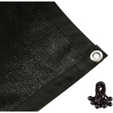 6 ft. x 12 ft. 90 percents Shade Fabric Sun Shade Cloth with Grommets for Pergola Cover Canopy Black with 12 Bungee Balls