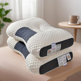 1pc Knitted Massage Neck Couple Pillow  Adjustable Ergonomic Orthopedic Contour Support, High Quality Pillow Core Removable Cover For Sleeping Comfort