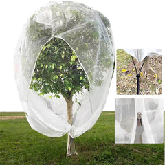 84 in. W x 72 in. H inGarden Insect Netting Plant Cover Shape Bag with Zipper and Rope, Insect Barrier, White