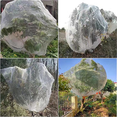 84 in. W x 72 in. H inGarden Insect Netting Plant Cover Shape Bag with Zipper and Rope, Insect Barrier, White