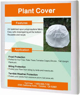 Agfabric Plant Cover H72 xDia72 0.9oz Freeze Cloths for Plants Plant Frost Protection Covers Drawstring Bags,White