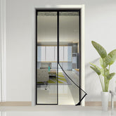 Shatex Updated Fiberglass Magnetic Screen 39in x82in Magnetic Screen Door, Heavy Duty Mesh Curtain for Sliding Door, Self Closing Sealingly Tightly,Pets Kids Friendly, Black