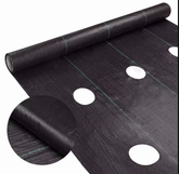 4 ft. x 12 ft. Easy Plant Weed Block for Raised Bed Outdoor Garden Weed Rugs with Planting Hole 6 in. Dia