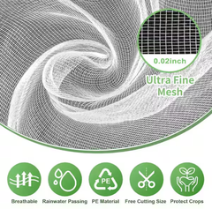 Outdoor Garden Netting Mesh Fabric Net Screen for Protecting Plants Vegetables Flowers Fruits White 5 ft. x 50 ft.