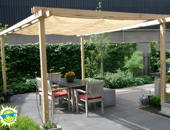 Shatex Shade Panel Block 90% of UV Rays with Ready tie up Ribbon for Pergola Gazebo Porch 10 ft. x 12 ft. Wheat