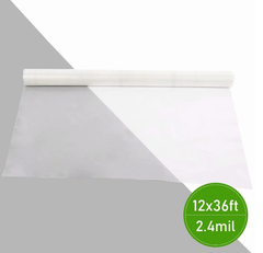 12 ft. x 36 ft. 2.4 mil Plastic Covering Clear Polyethylene Greenhouse Film UV Resistant