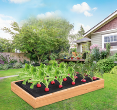 4 ft. x 12 ft. Easy Plant Weed Block for Raised Bed Outdoor Garden Weed Rugs with Planting Hole 6 in. Dia