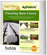 Agfabric Plant Covers Freeze Protection 5ft x 50ft 0.55oz Frost Blankets for Plants Drawstring Bags Shrub Blanket,White