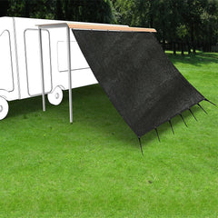 8 ft. x 14 ft. RV Awning Privacy Screen Shade Panel Kit Sunblock Shade Drop, Black