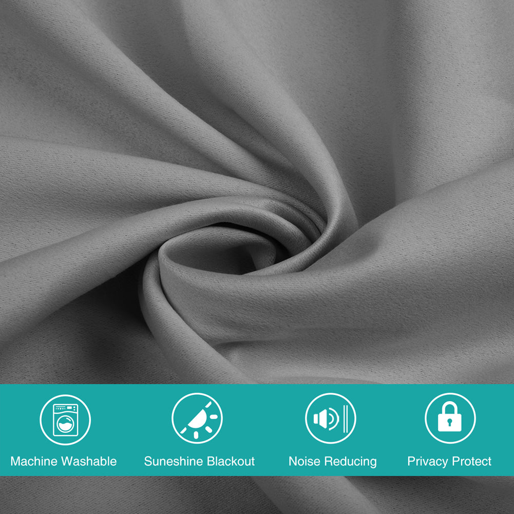 34 in. W x 108 in. L Blackout Curtains with Grommet Top Room Darkening Noise Reducing, Gray 1 Panel