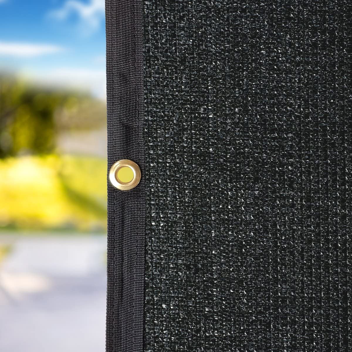 8 ft. x 14 ft. RV Awning Privacy Screen Shade Panel Kit Sunblock Shade Drop, Black