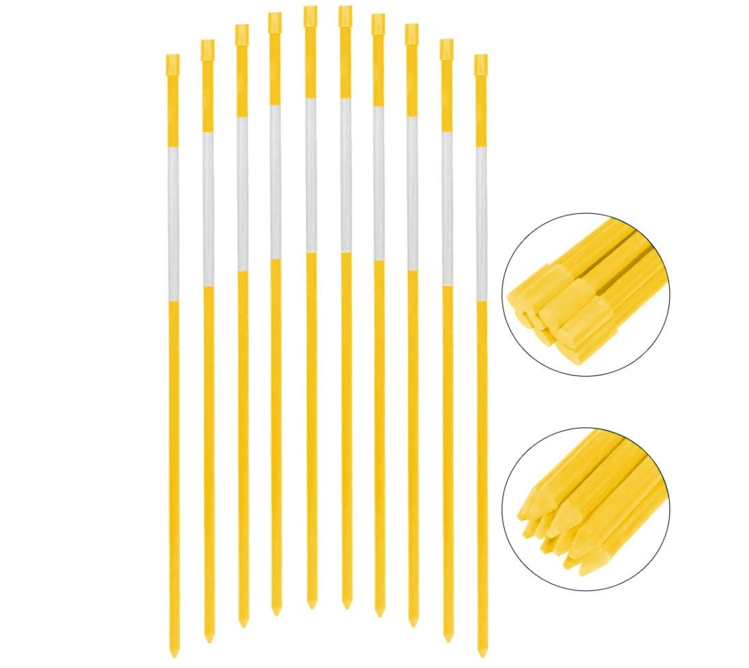 50 Pcs Driveway Reflectors 48 Inch Snow Stakes 5/16 Inch Dia Reflective Driveway Markers Yellow