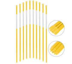 50 Pcs Driveway Reflectors 48 Inch Snow Stakes 5/16 Inch Dia Reflective Driveway Markers Yellow for Snow Plowing