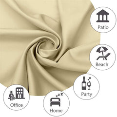 50 in W x 96 in L Outdoor Curtain UV Privacy Drape Thick Waterproof Fabric Heavy Duty Indoor Panel , Beige