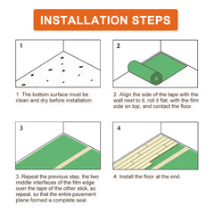 72 sq.ft. Rolls 43 x in. W 20 x ft. L x 79 mil 2 mm T Moisture Protection Silent Insulation Underlayment for Tile