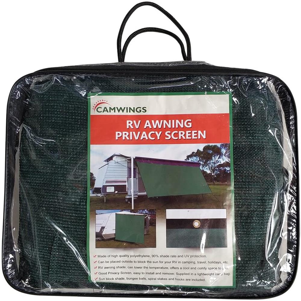 10 ft x 14 ft RV Awning Privacy Screen Shade Panel Kit Sunblock Shade Drop, Black