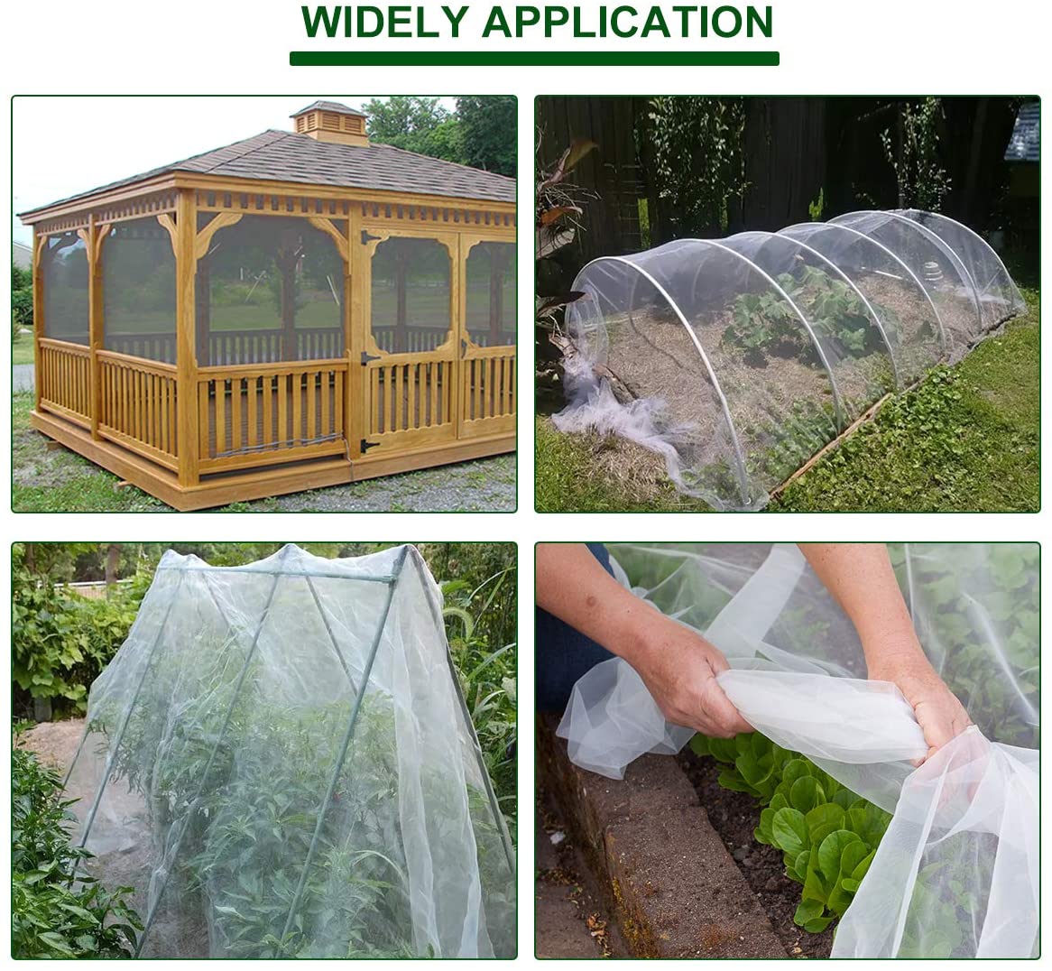 10 ft x 20 ft Garden Netting Protect Plants Fruits Flowers Against Bugs Birds and Squirrels,White