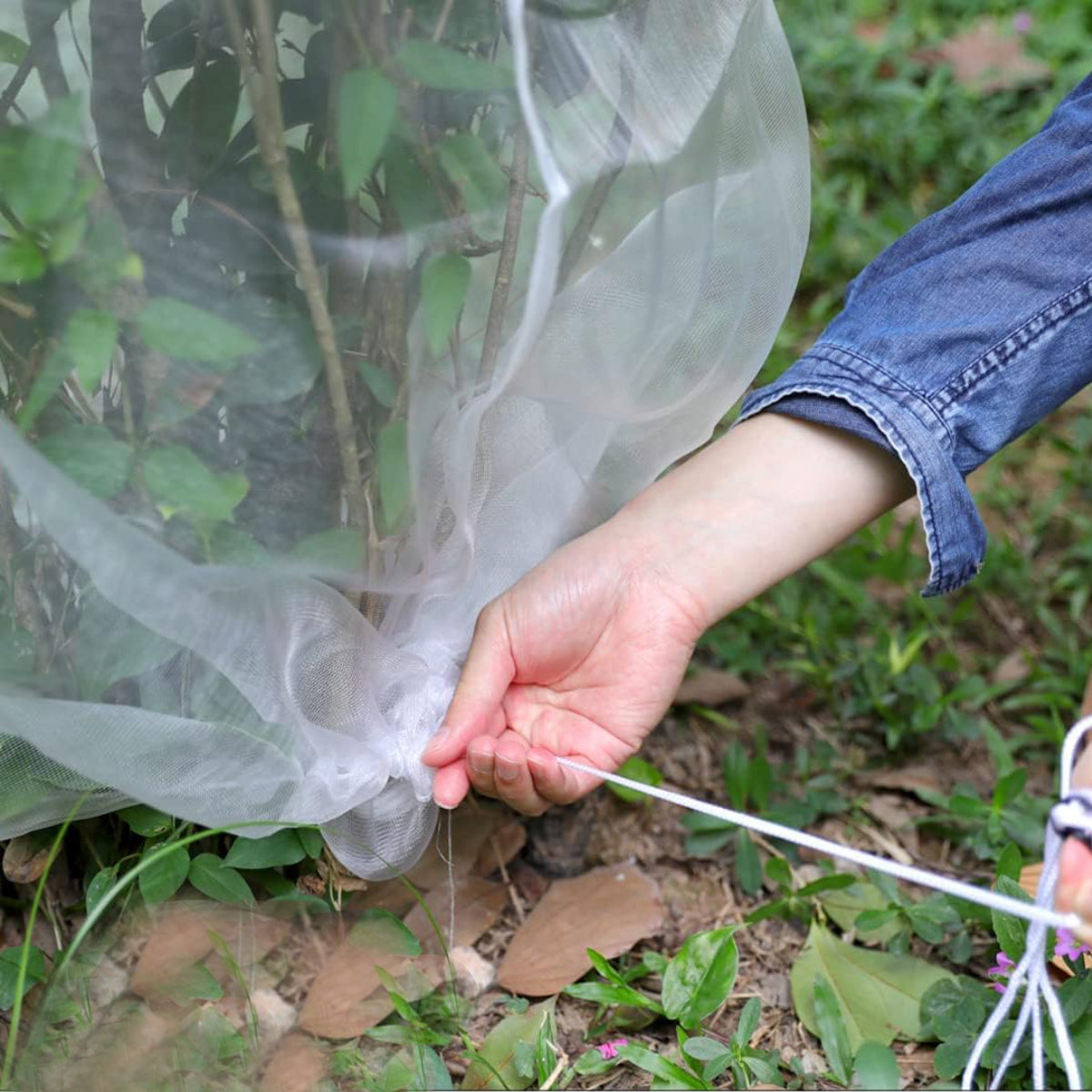 26 in. x 30 in. Garden Insect Netting Plant Cover in-Shape Bag with Rope Insect Barrier