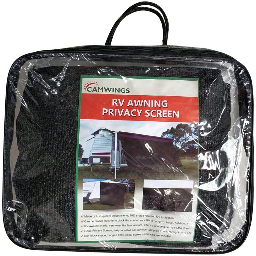8 ft. x 14 ft. RV Awning Privacy Screen Shade Panel Kit Sunblock Shade Drop, Black