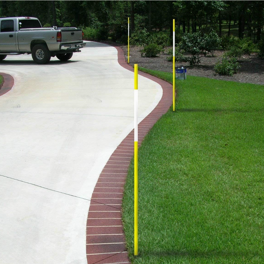 50pack 48 Inch Driveway Poles for Easy Visibility at Night 0.31 Inch Diameter yellow