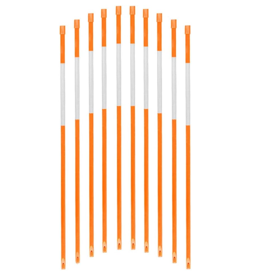 10pack 48 Inch Driveway Poles for Easy Visibility at Night 0.25 Inch Diameter Orange