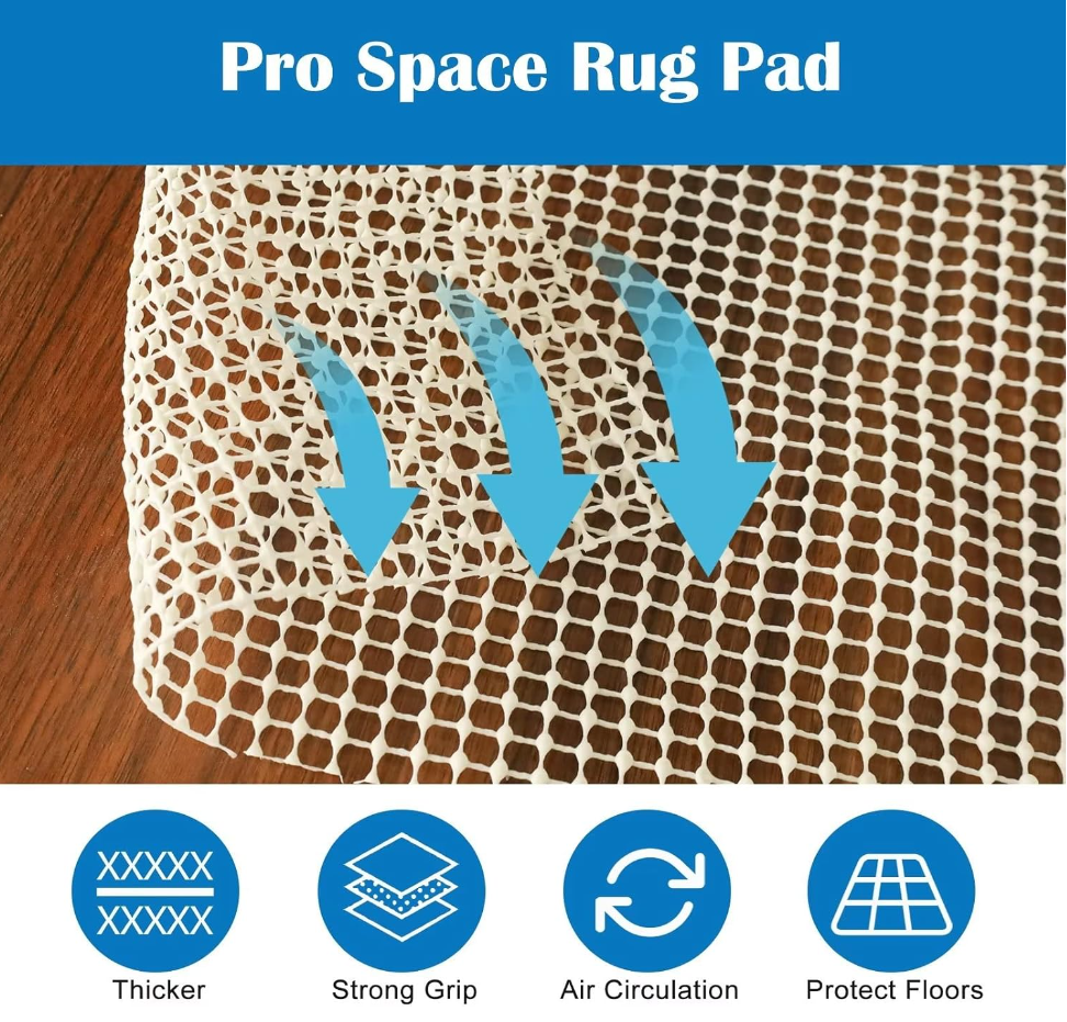 1PC Non Slip Rug Pad,Extra Thick Rug Gripper for All Floors,6x9 Ft,Anti-Skid Carpet Rug Mats for Under Rugs,Keeps Your Rug Safe and in Place