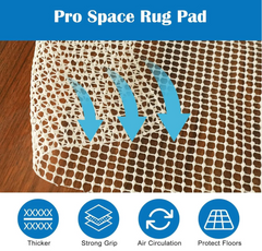 1PC Non Slip Rug Pad,Extra Thick Rug Gripper for All Floors,2x3 Ft,Anti Skid Carpet Rug Mats for Under Rugs,Keeps Your Rug Safe and in Place White