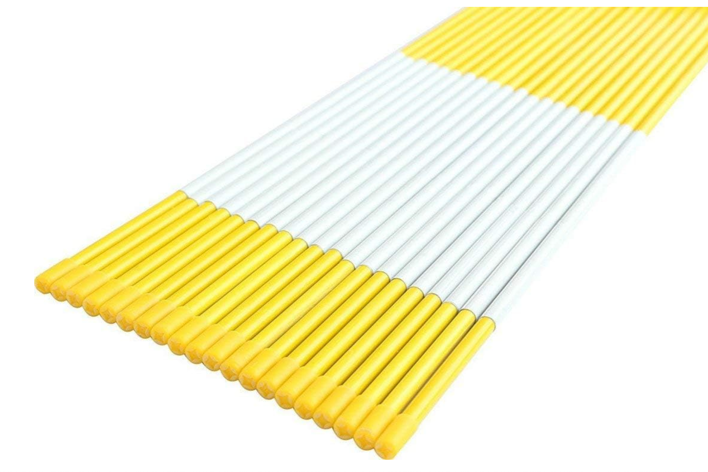 50pack 48 Inch Driveway Poles for Easy Visibility at Night 0.31 Inch Diameter yellow