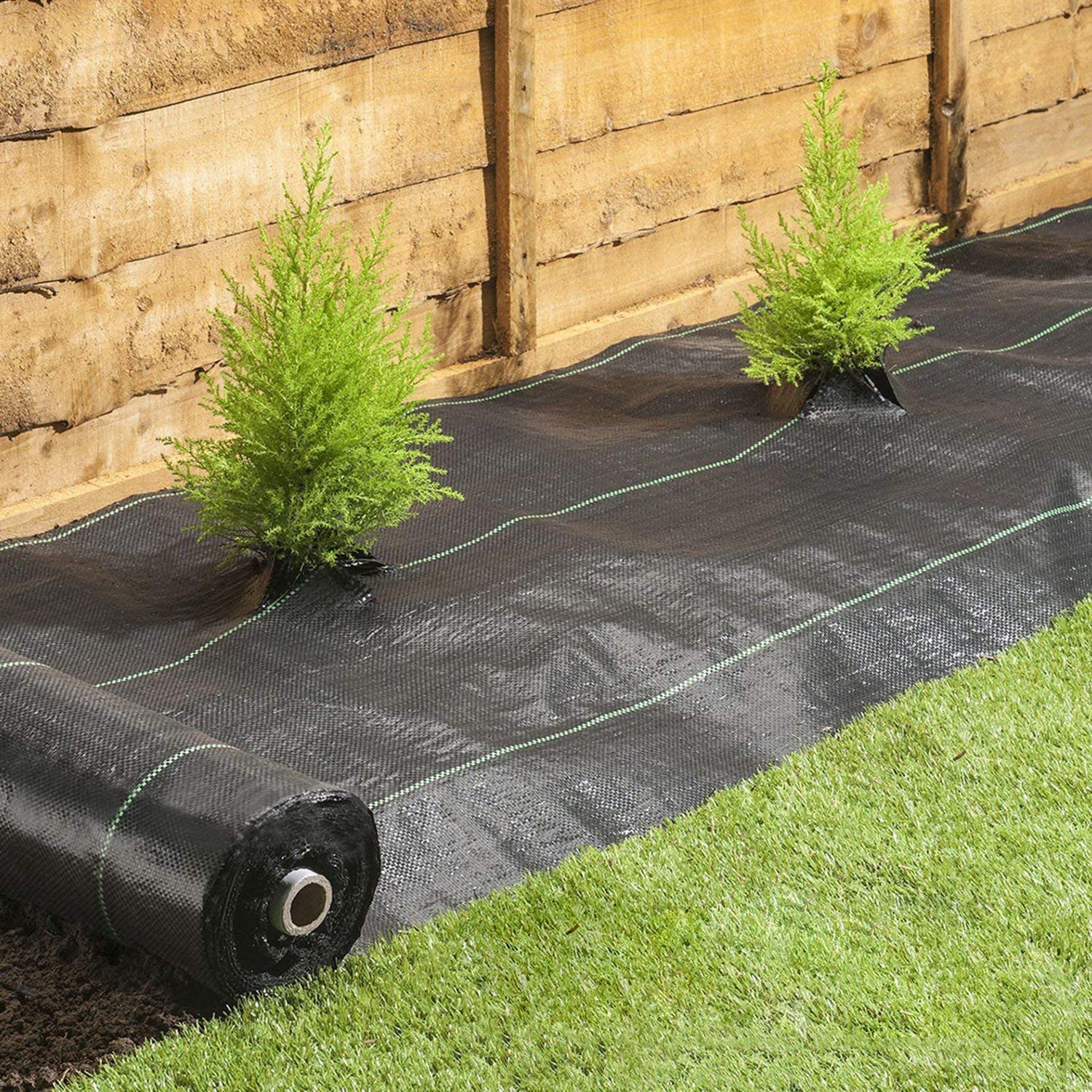 3.2 oz 6.5 ft. x 300 ft. Landscape Fabric Weed Barrier Ground Cover Garden Mats for Weeds Block in Raised Garden Bed