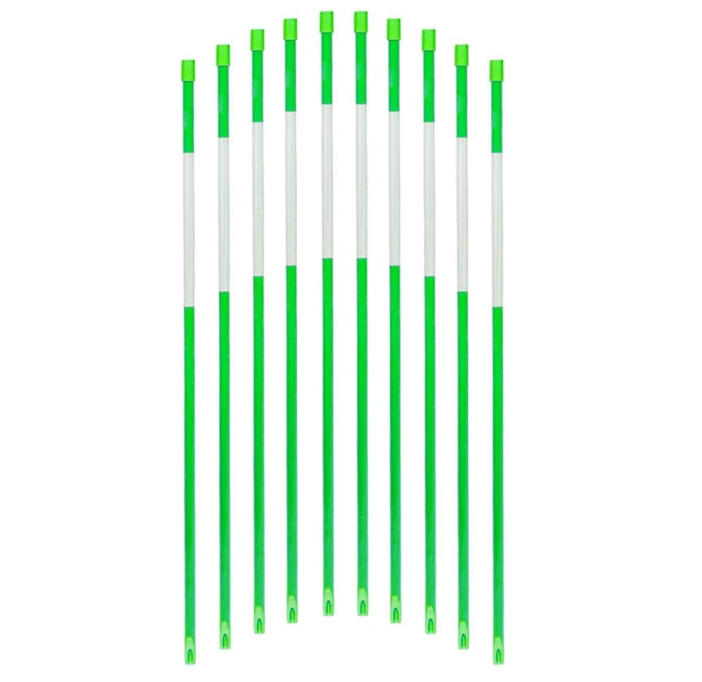 20pack 48 Inch Driveway Poles for Easy Visibility at Night 0.31 Inch Diameter Green