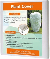 Agfabric Plant Covers Freeze Protection Winter Plant Covers Freeze 108in x84in 0.9oz Outdoor Plant Covers for Winter Drawstring Bags Winter Frost Pests Protection,White