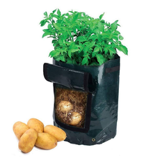 14 in. Dia x 18 in. H 10 Gal. Patio Grow Bags with Harvest Window for Potato Tomato Vegetable and Fruit 12 Pack