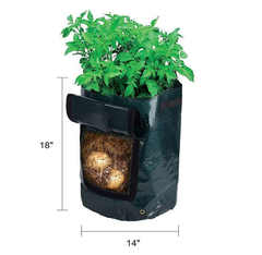 14 in. Dia x 18 in. H 10 Gal. Patio Grow Bags with Harvest Window for Potato Tomato Vegetable and Fruit 12 Pack