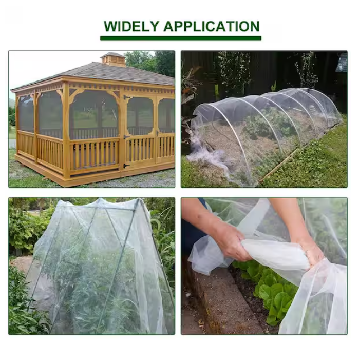Outdoor Garden Netting Mesh Fabric Net Screen for Protecting Plants Vegetables Flowers Fruits White 5 ft. x 50 ft.