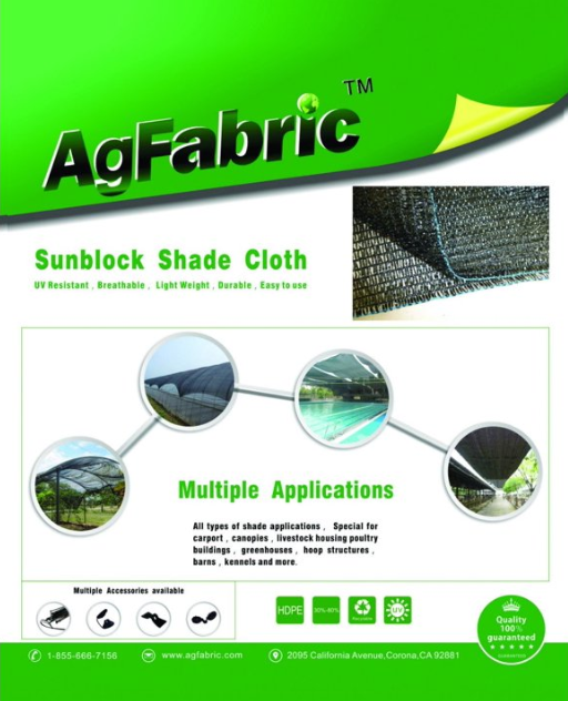 Agfabric 40% Sunblock Shade Cloth Cover with Clips for Plants 6 ft. x 24 ft. Black