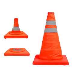 18 in Collapsible Traffic Safety Cones with Reflective Collar for Road Safety,Orange